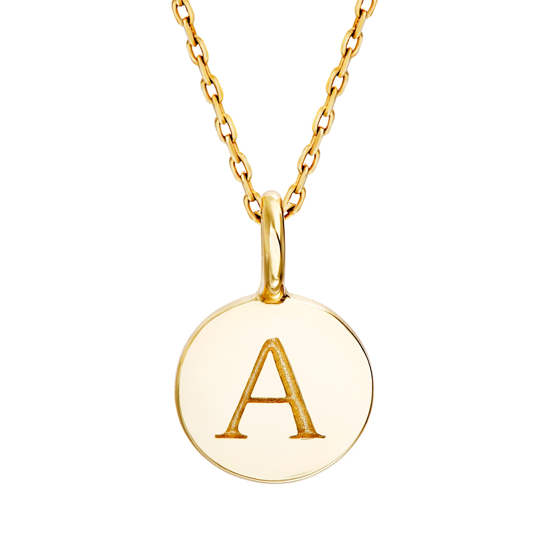 Gold Initial Disc Pendant